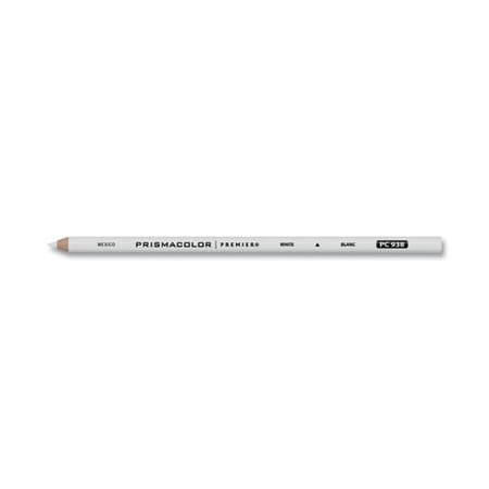 Dymo Prismaclor, PREMIER COLORED PENCIL, 3 MM, 2B #1, WHITE LEAD, WHITE BARREL, DOZEN 3365